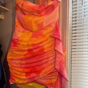 Orange and Pink vacay/brunch/date dress